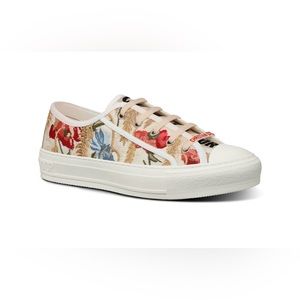 Christian Dior Walk N Dior Low Top Sneakers Cotton Floral Print Size US 8.5